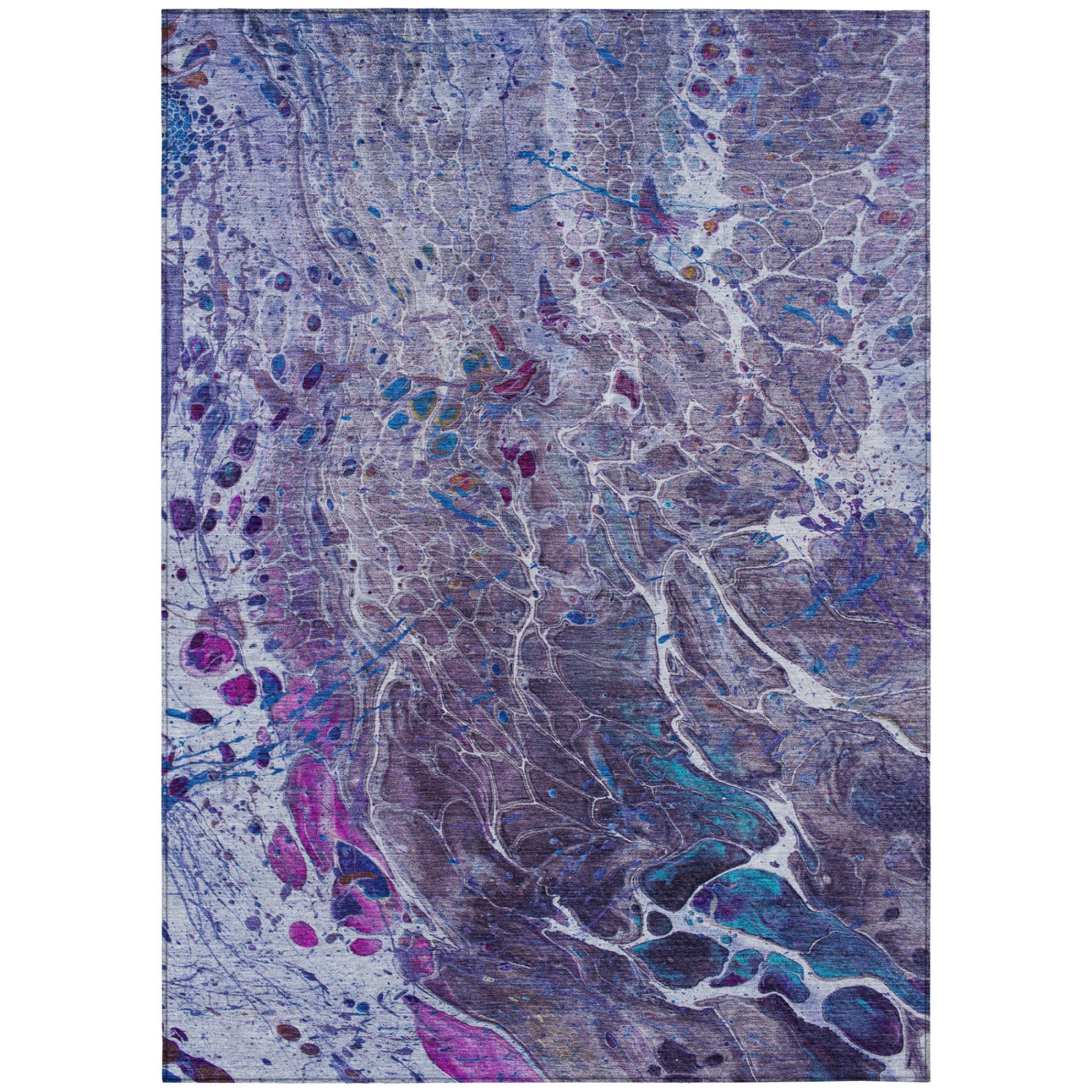 9' X 12' Plum And Purple Abstract Washable Indoor Outdoor Area Rug Homeroots Outdoor