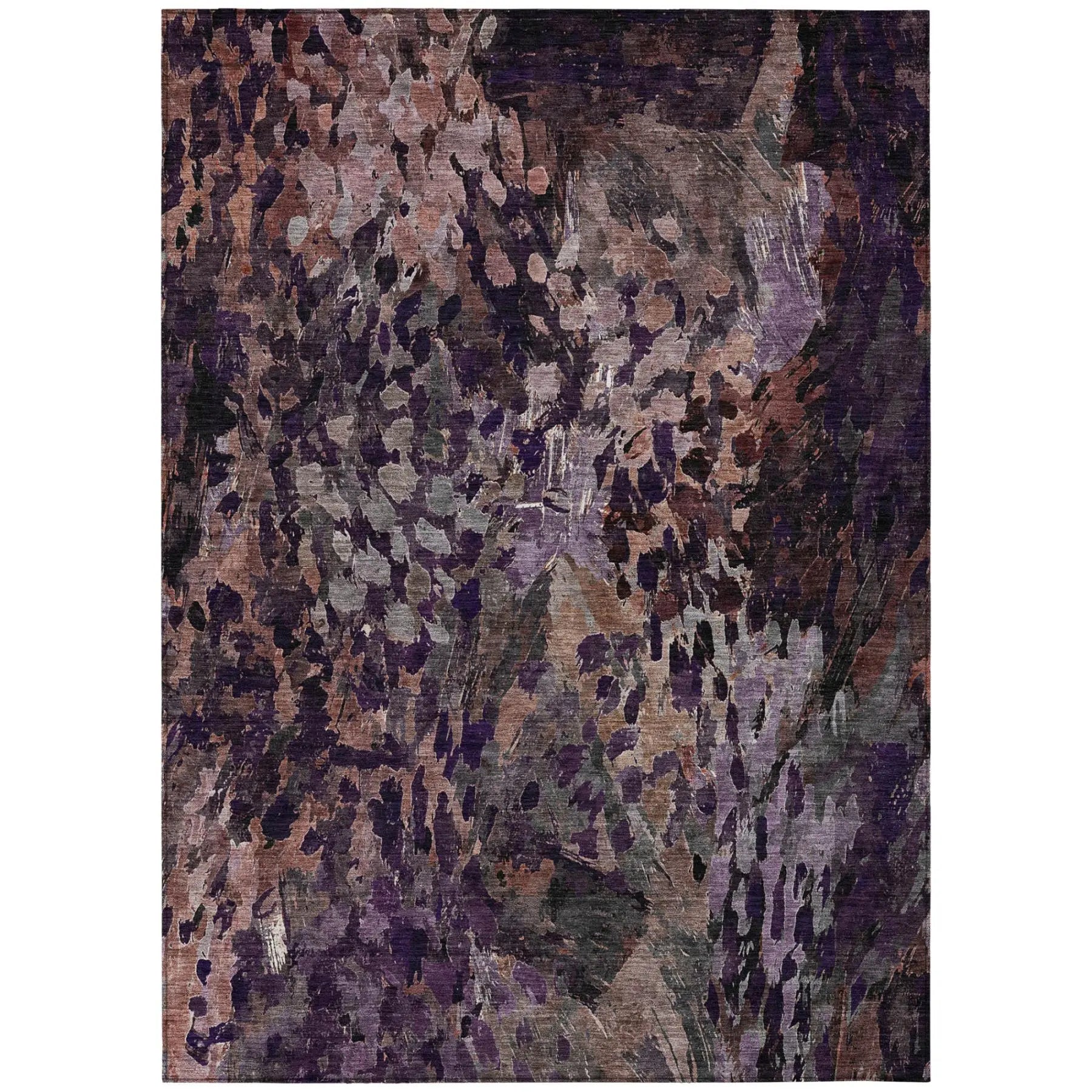 9' X 12' Plum And Purple Abstract Washable Indoor Outdoor Area Rug Homeroots Outdoor
