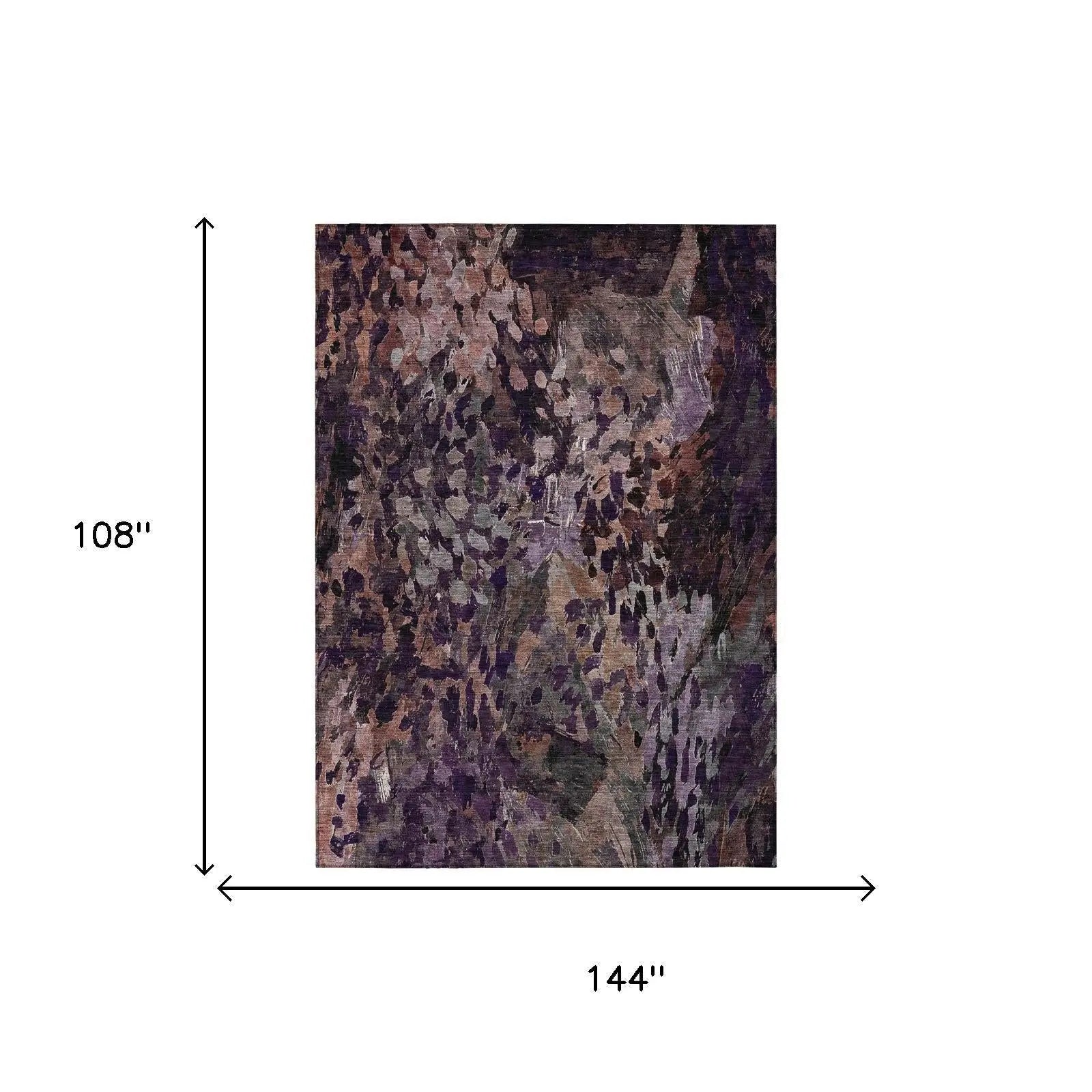 9' X 12' Plum And Purple Abstract Washable Indoor Outdoor Area Rug Homeroots Outdoor