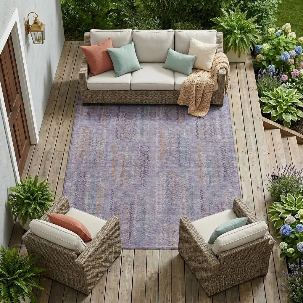 9' X 12' Plum And Purple Abstract Washable Indoor Outdoor Area Rug Homeroots Outdoor