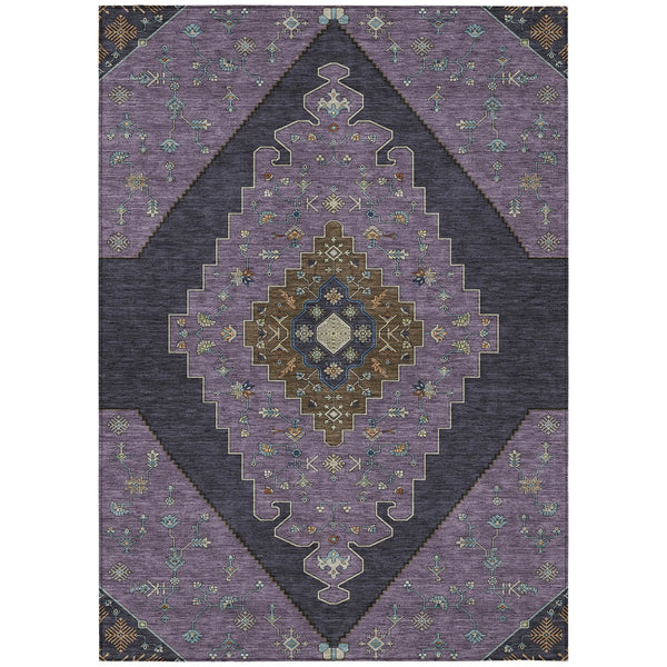 9' X 12' Plum And Purple Geometric Washable Indoor Outdoor Area Rug Homeroots Outdoor