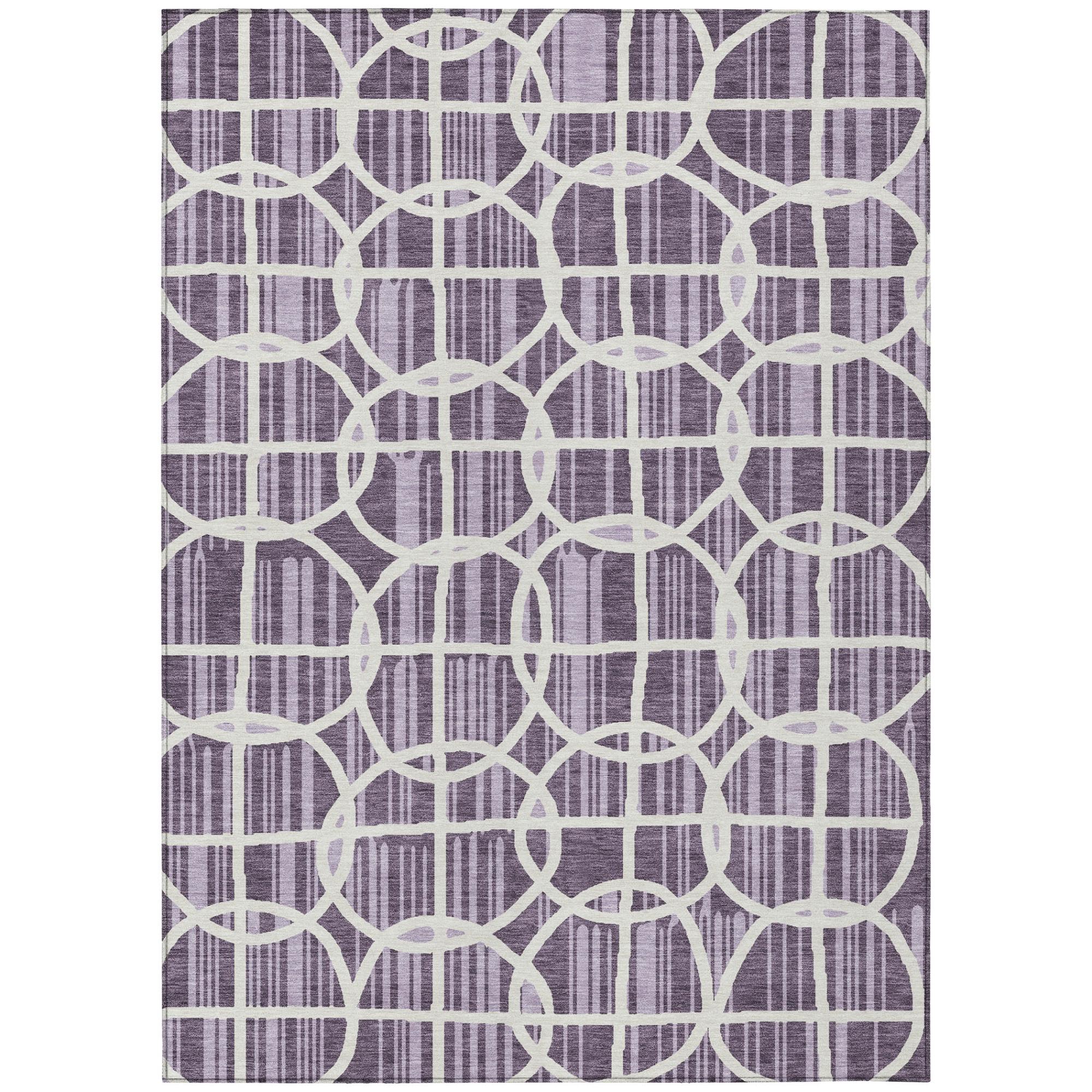 9' X 12' Plum And Purple Geometric Washable Indoor Outdoor Area Rug Homeroots Outdoor