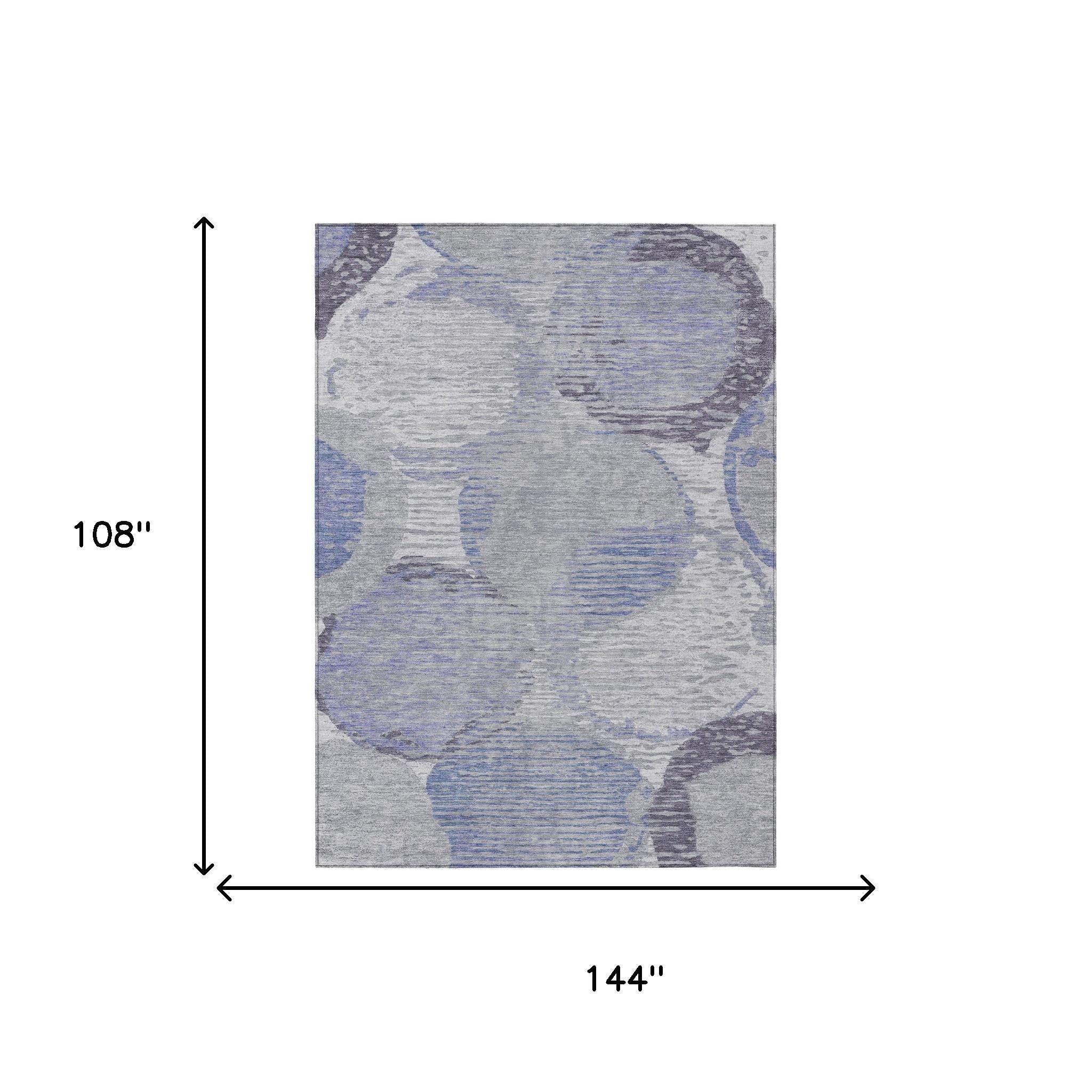 9' X 12' Plum And Purple Geometric Washable Indoor Outdoor Area Rug Homeroots Outdoor
