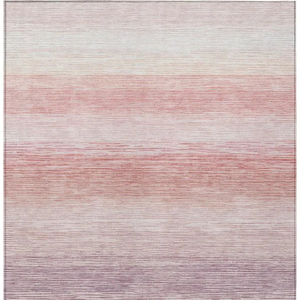9' X 12' Plum And Purple Striped Washable Indoor Outdoor Area Rug Homeroots Outdoor