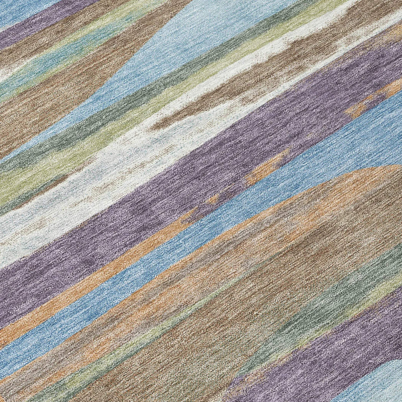9' X 12' Purple And Green Abstract Washable Indoor Outdoor Area Rug Homeroots Outdoor