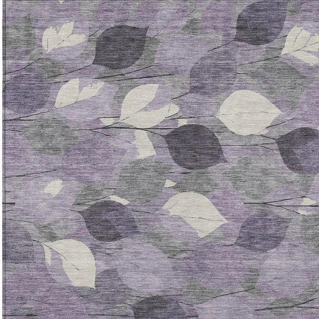 9' X 12' Purple And Lavender Floral Washable Indoor Outdoor Area Rug Homeroots Outdoor