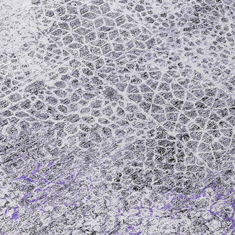 9' X 12' Purple And Pewter Abstract Washable Indoor Outdoor Area Rug Homeroots Outdoor