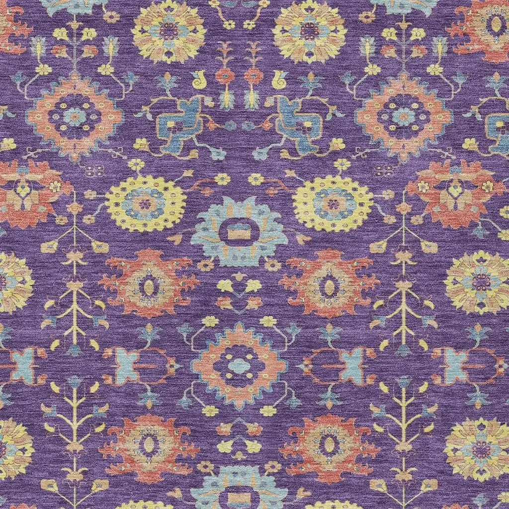 9' X 12' Purple And Plum Geometric Washable Indoor Outdoor Area Rug Homeroots Outdoor