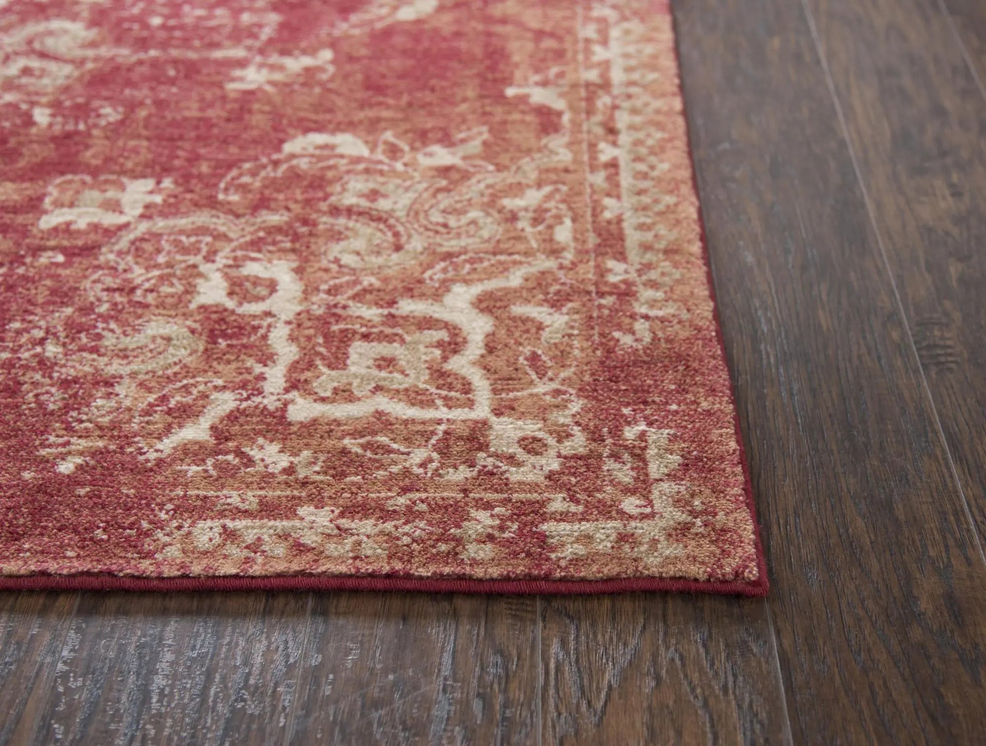 9' X 12' Red And Beige New Zealand Lambs Wool Medallion Hand Carved Handmade Area Rug Homeroots Home Decor