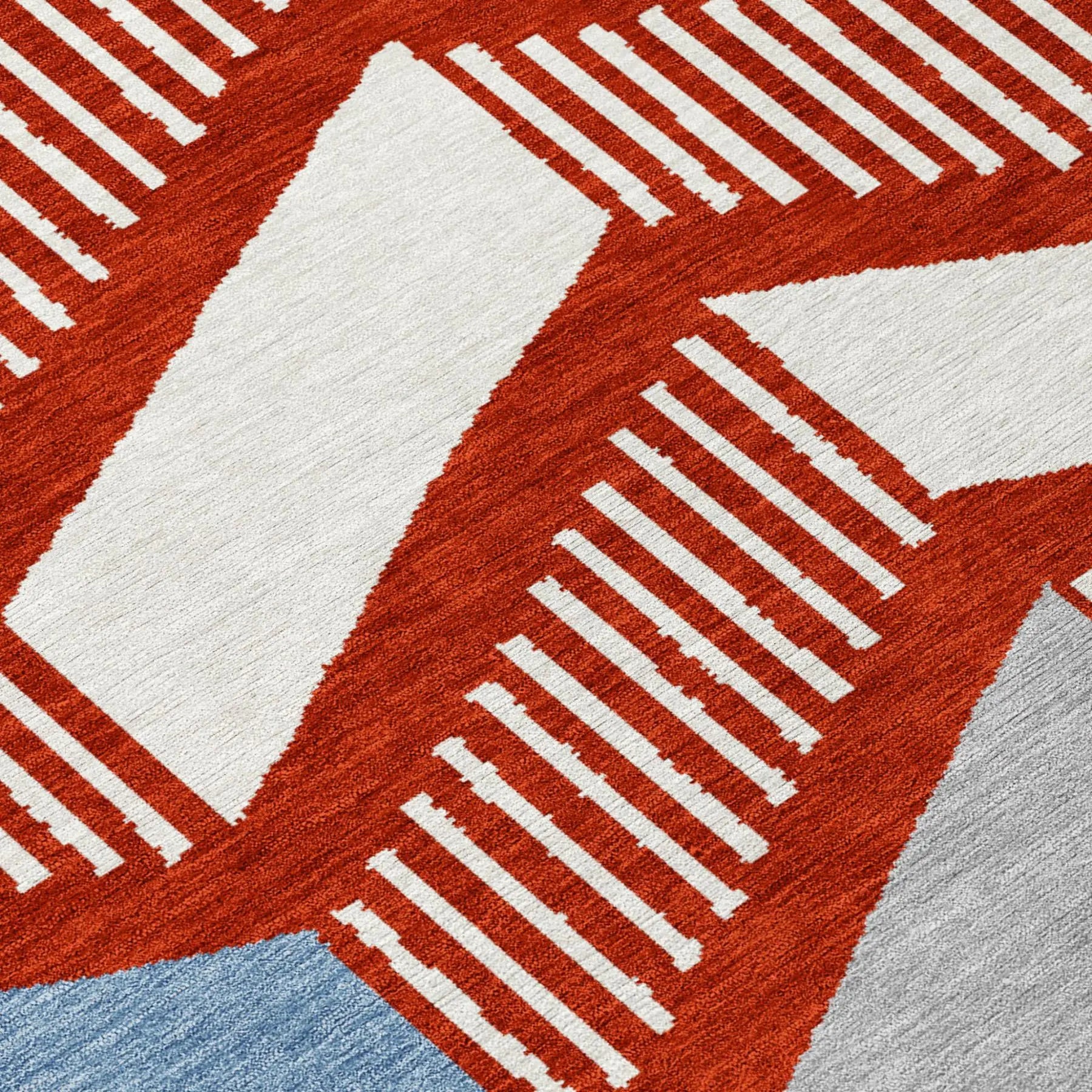 9' X 12' Red And Ivory Geometric Washable Indoor Outdoor Area Rug Homeroots Outdoor