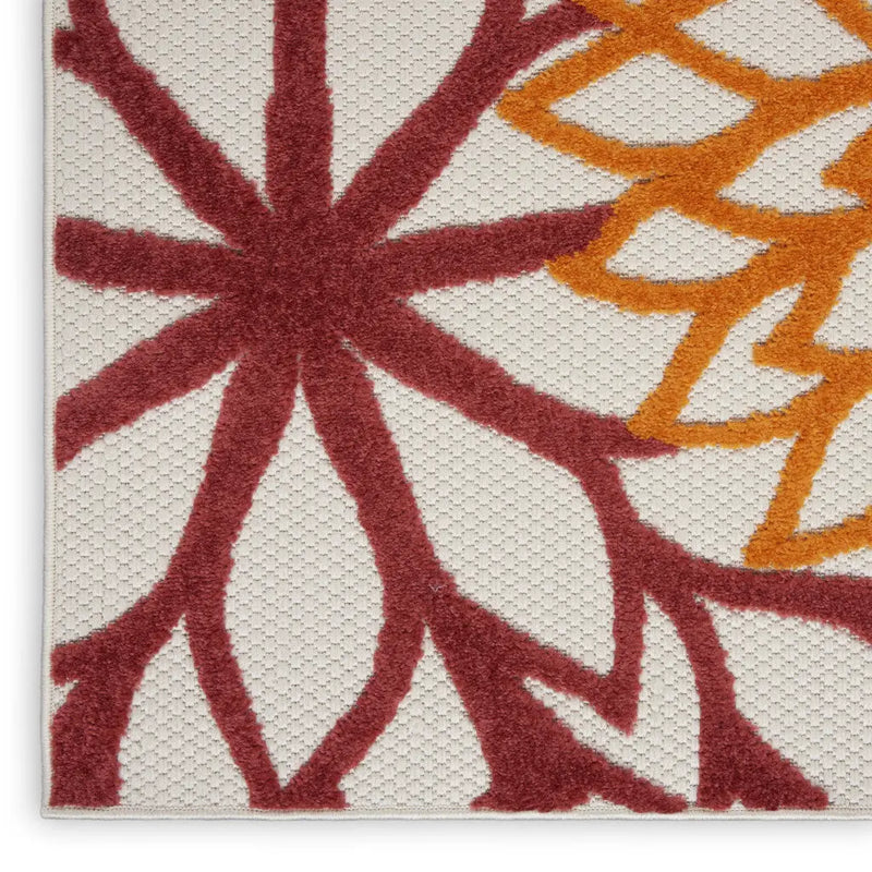 9' X 12' Red And Ivory Indoor Outdoor Area Rug - GreatEagleInc