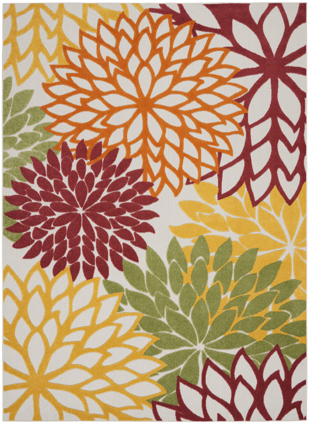 9' X 12' Red And Ivory Indoor Outdoor Area Rug - GreatEagleInc