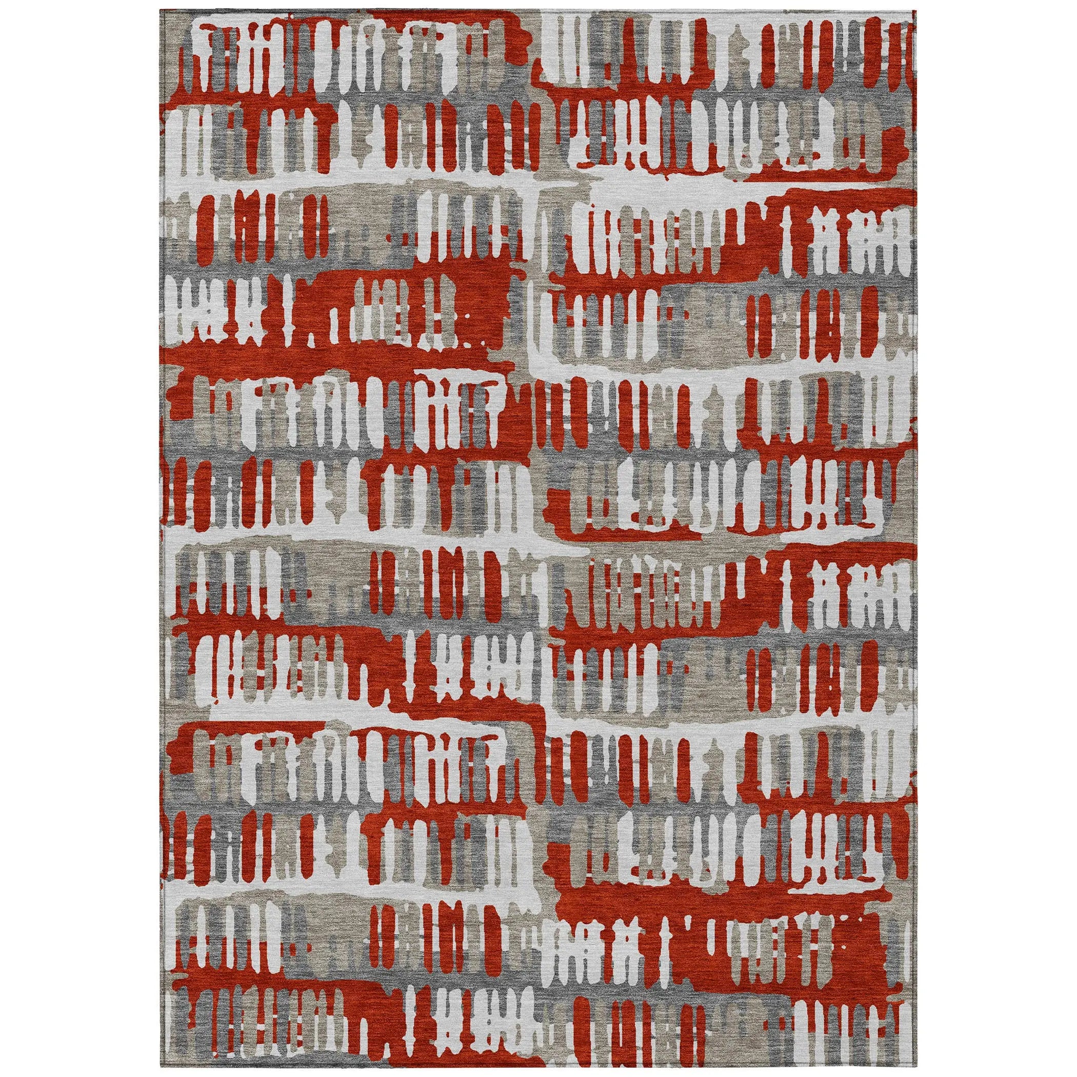 9' X 12' Red And Orange Abstract Washable Indoor Outdoor Area Rug Homeroots Outdoor