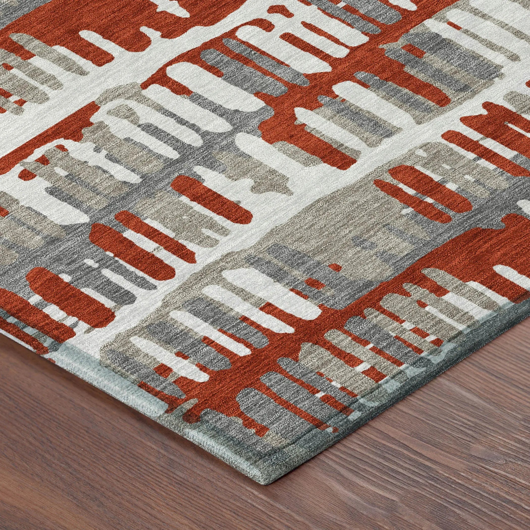 9' X 12' Red And Orange Abstract Washable Indoor Outdoor Area Rug Homeroots Outdoor