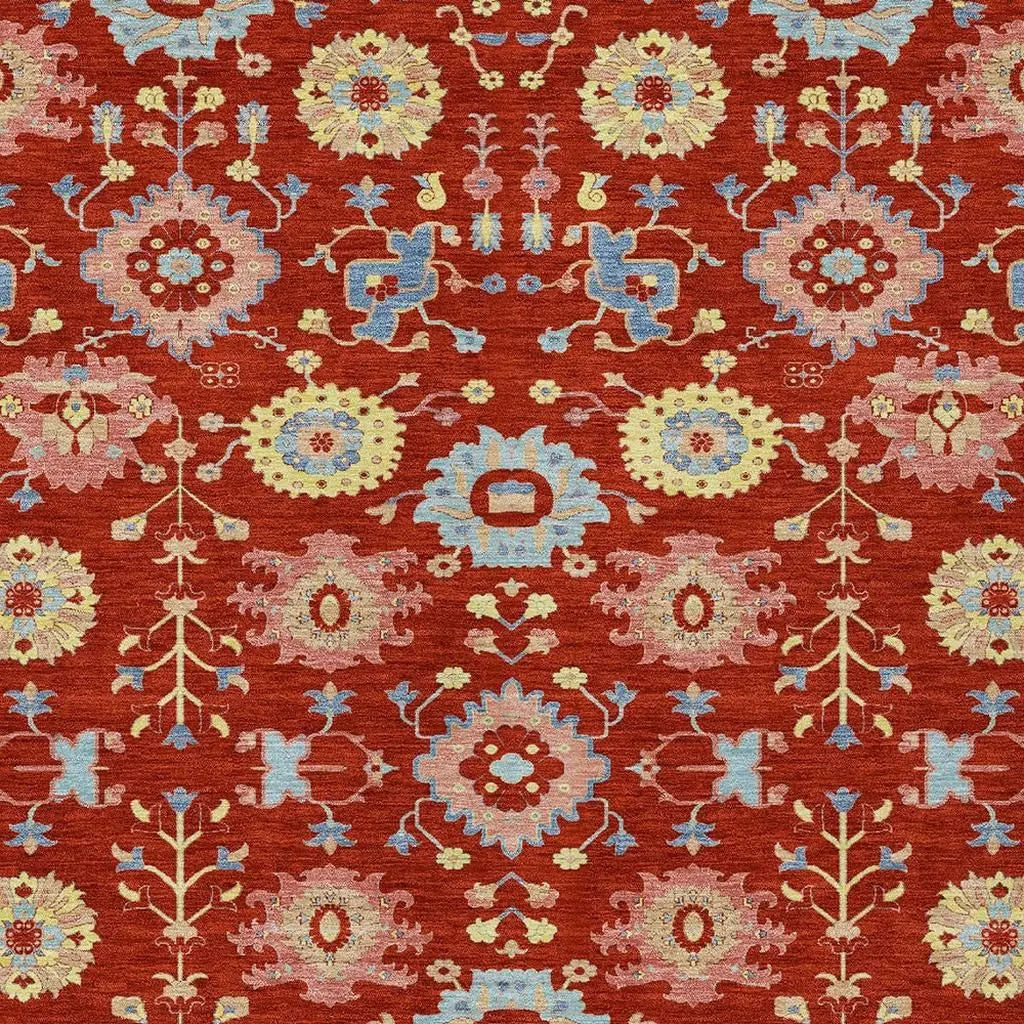9' X 12' Red And Rust Geometric Washable Indoor Outdoor Area Rug Homeroots Outdoor