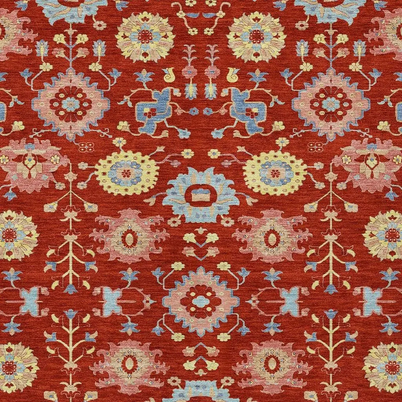 9' X 12' Red And Rust Geometric Washable Indoor Outdoor Area Rug Homeroots Outdoor