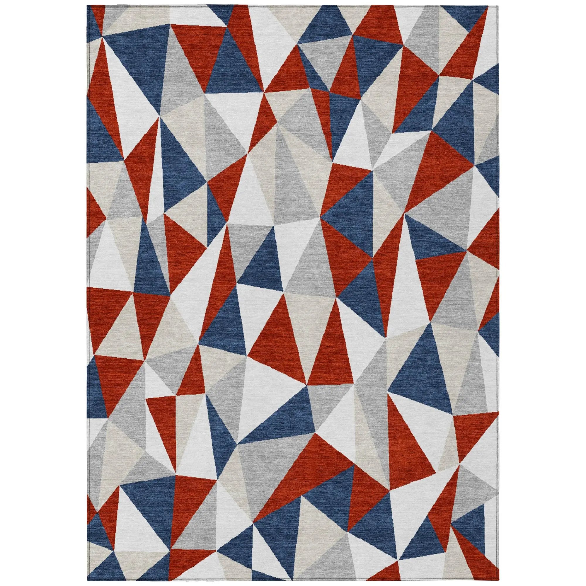 9' X 12' Red And Silver Geometric Washable Indoor Outdoor Area Rug Homeroots Outdoor