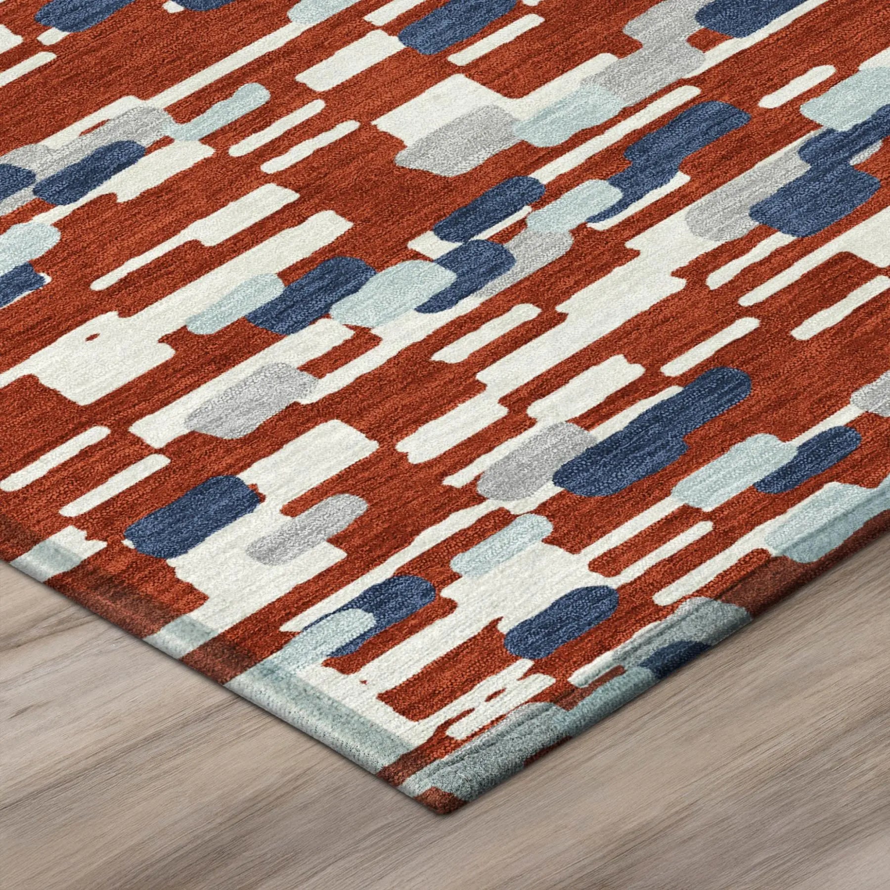9' X 12' Red And Silver Geometric Washable Indoor Outdoor Area Rug Homeroots Outdoor