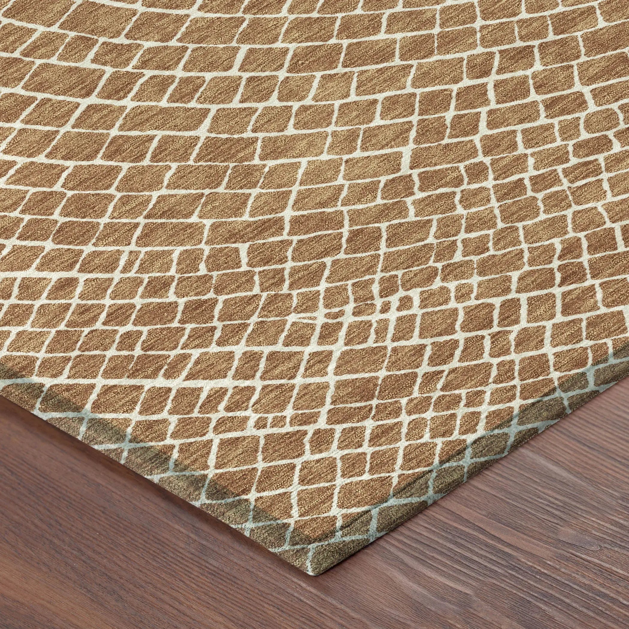9' X 12' Rust And Ivory Geometric Washable Indoor Outdoor Area Rug Homeroots Outdoor