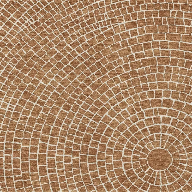 9' X 12' Rust And Ivory Geometric Washable Indoor Outdoor Area Rug Homeroots Outdoor