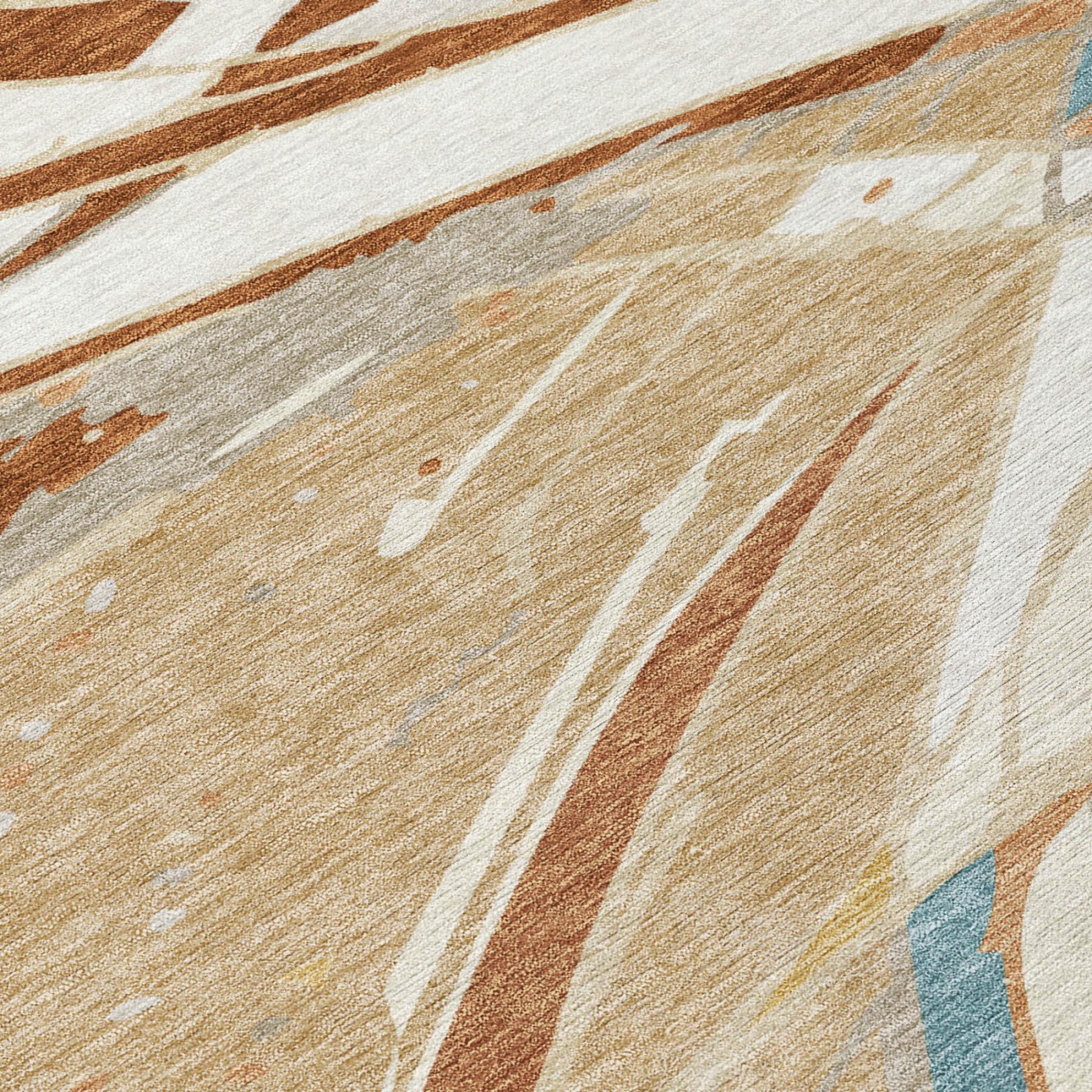 9' X 12' Rust And Orange Abstract Washable Indoor Outdoor Area Rug Homeroots Outdoor