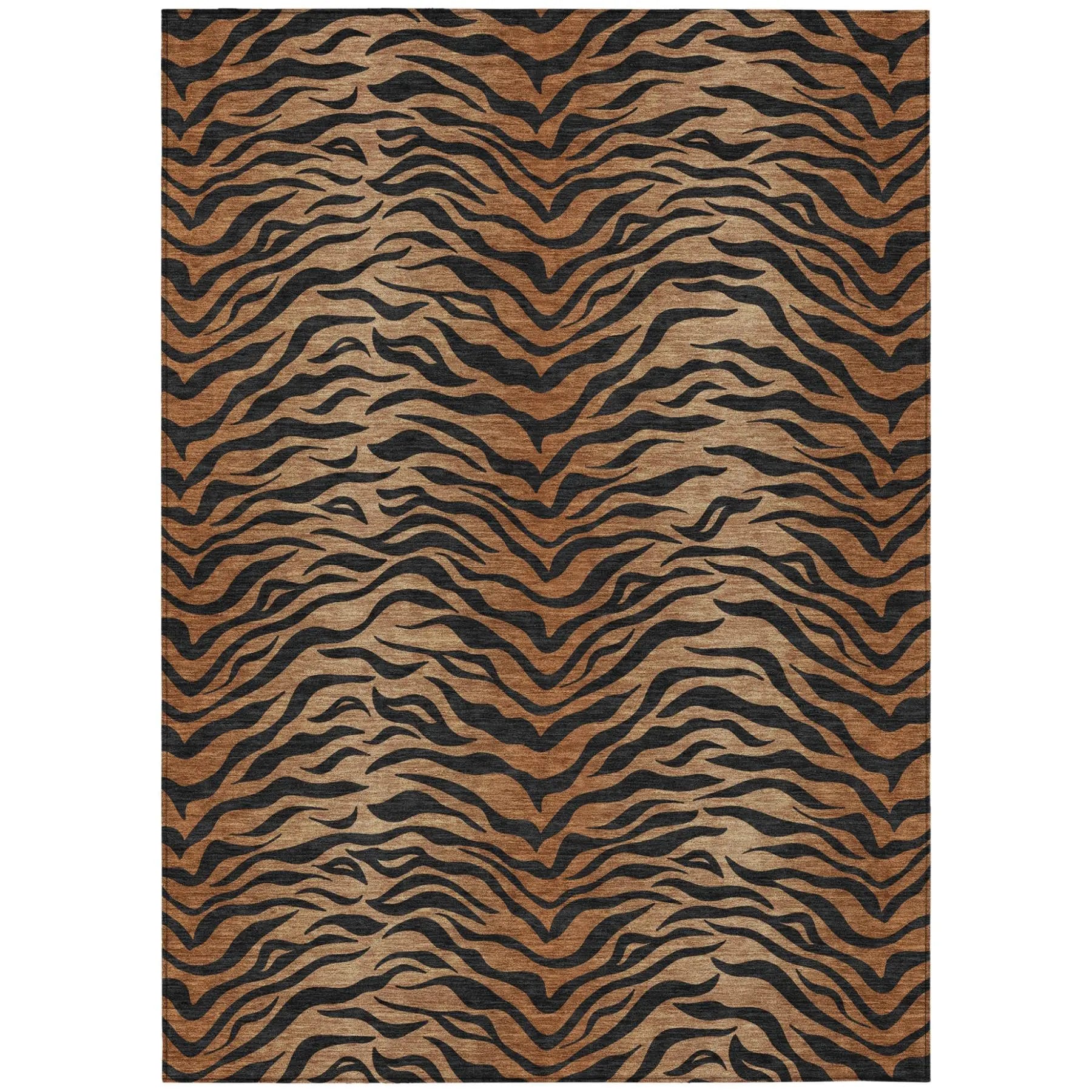 9' X 12' Rust And Orange Animal Print Washable Indoor Outdoor Area Rug Homeroots Outdoor