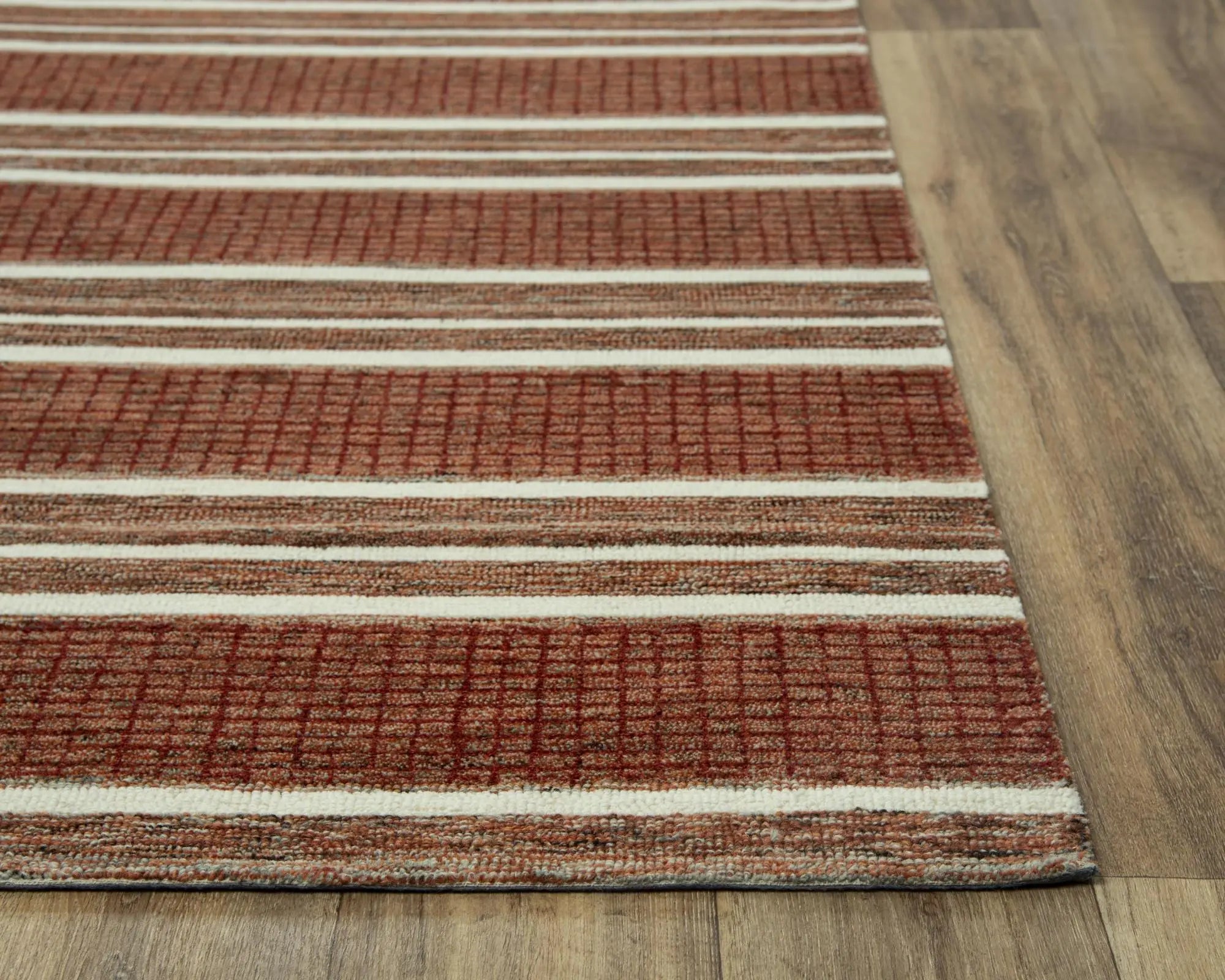 9' X 12' Rust And Orange Wool Striped Hand Tufted Area Rug Homeroots Home Decor