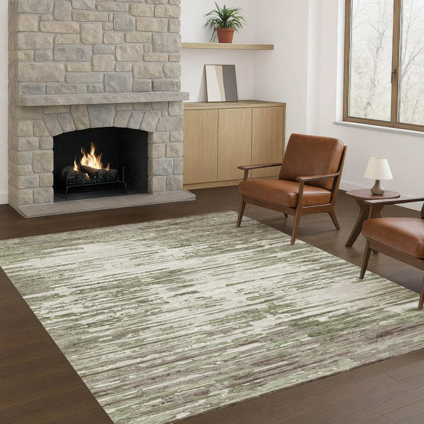 9' X 12' Sage And Green Abstract Washable Indoor Outdoor Area Rug Homeroots Outdoor
