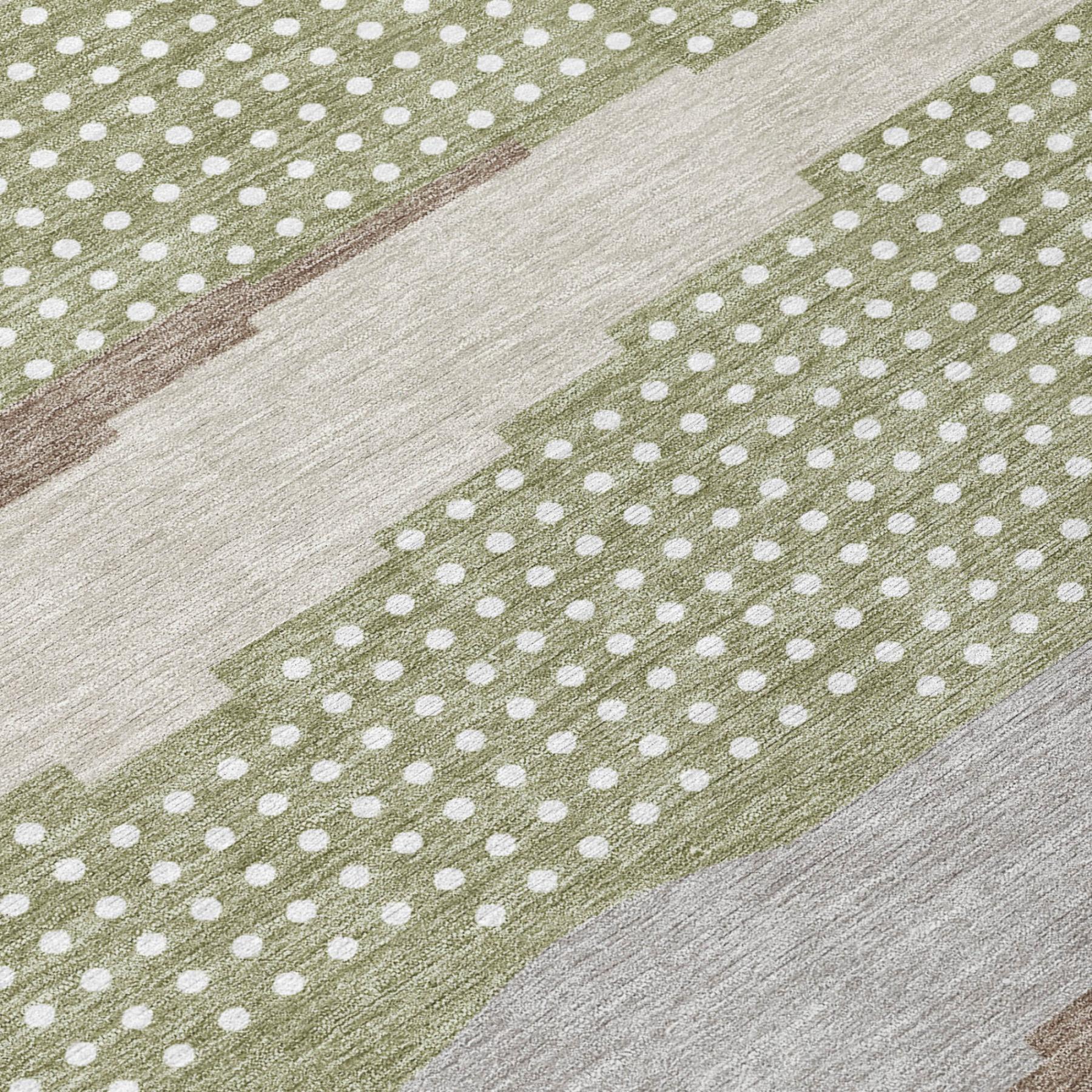 9' X 12' Sage And Green Abstract Washable Indoor Outdoor Area Rug Homeroots Outdoor