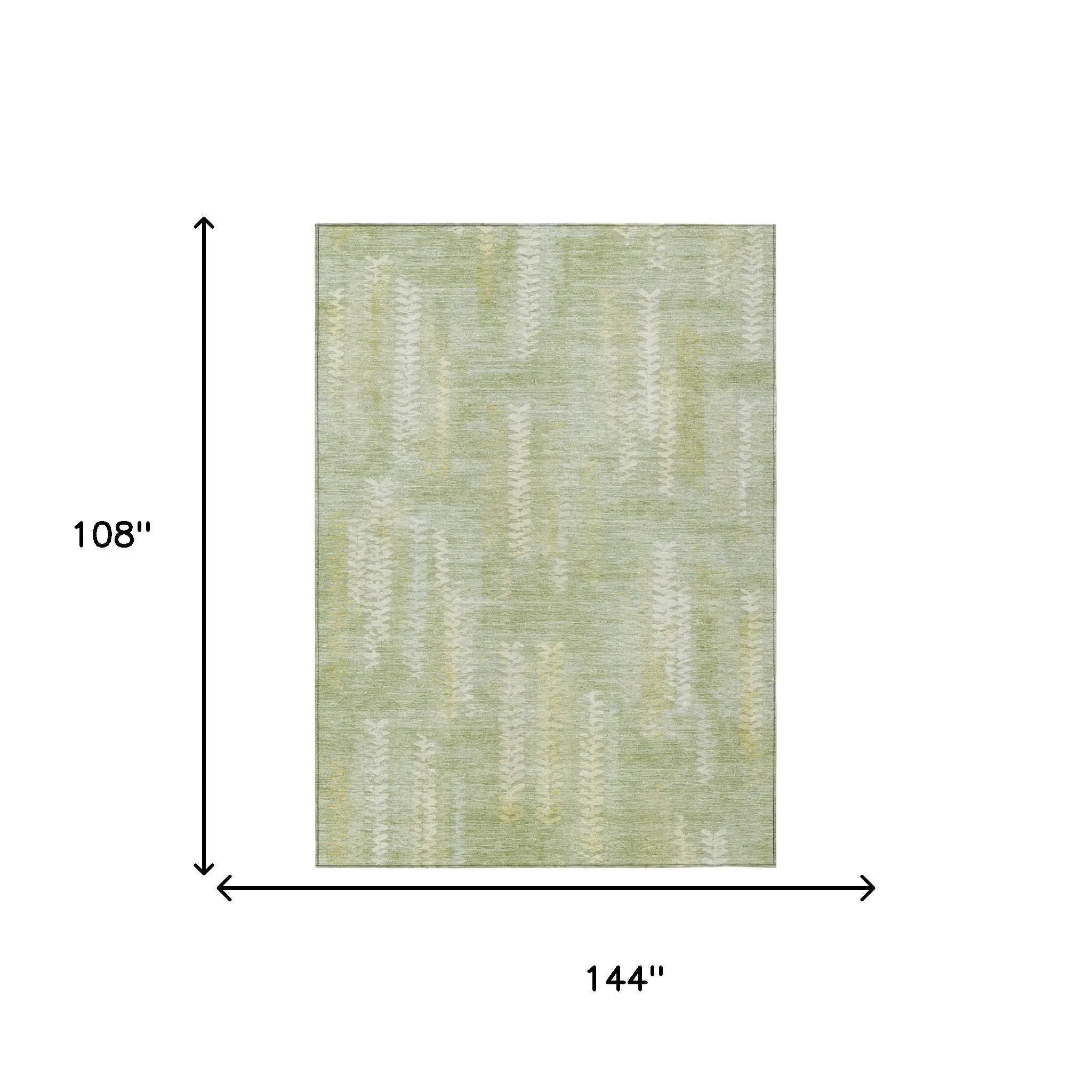 9' X 12' Sage And Green Striped Washable Indoor Outdoor Area Rug Homeroots Outdoor