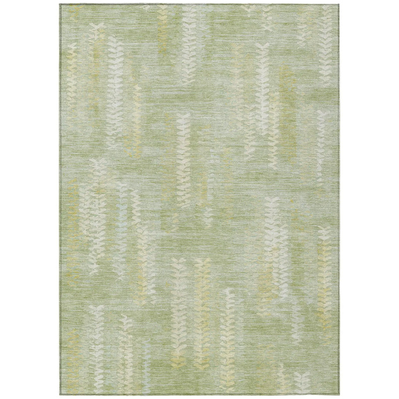 9' X 12' Sage And Green Striped Washable Indoor Outdoor Area Rug Homeroots Outdoor