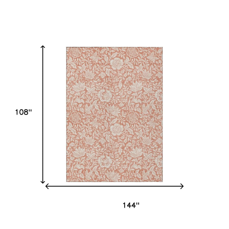 Blush floral patterned fabric, 108" x 144", made of soft cotton, perfect for curtains or upholstery.
