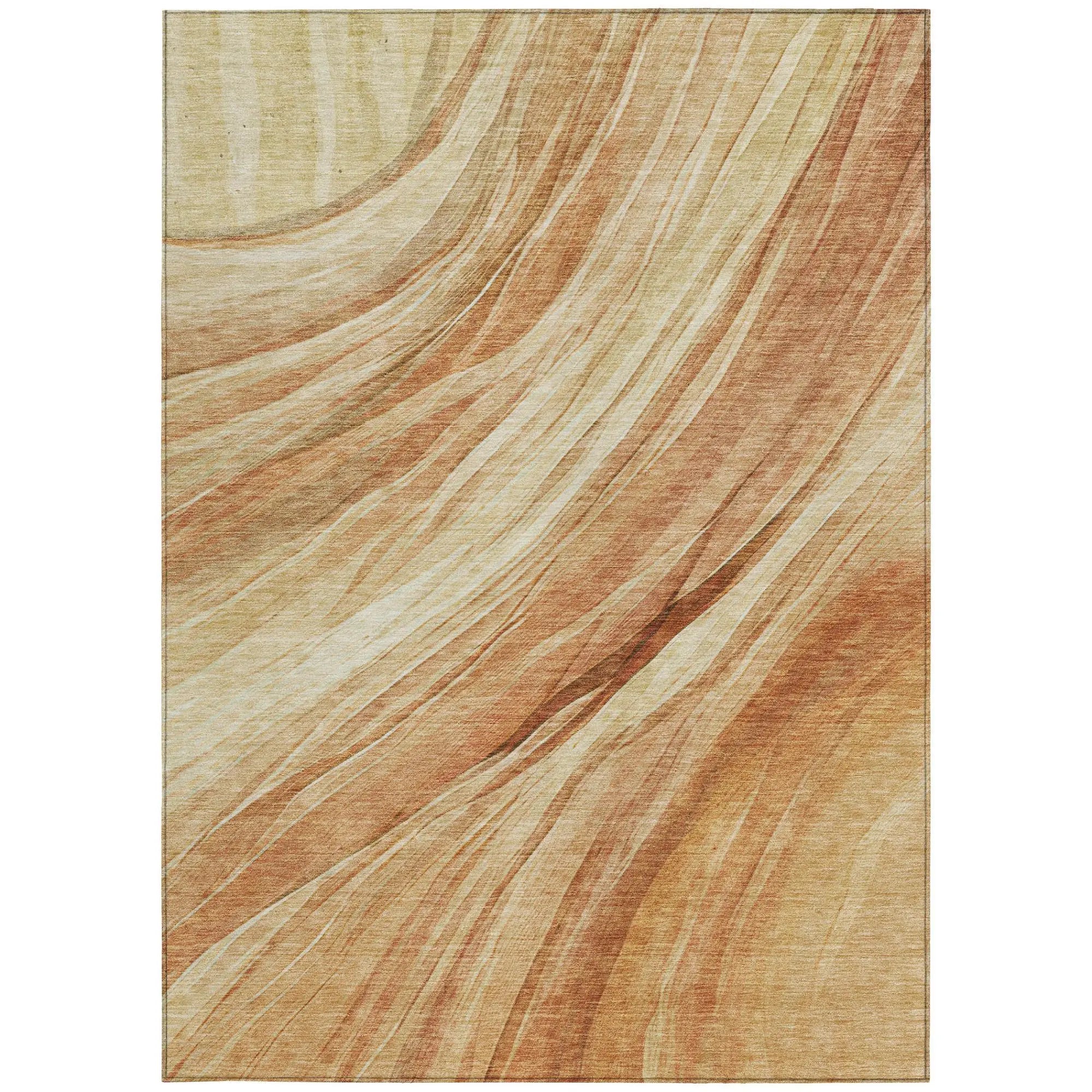 9' X 12' Salmon And Orange Abstract Washable Indoor Outdoor Area Rug Homeroots Outdoor