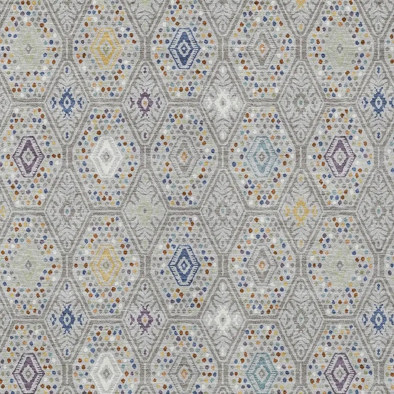 9' X 12' Silver And Brown Geometric Washable Indoor Outdoor Area Rug Homeroots Outdoor