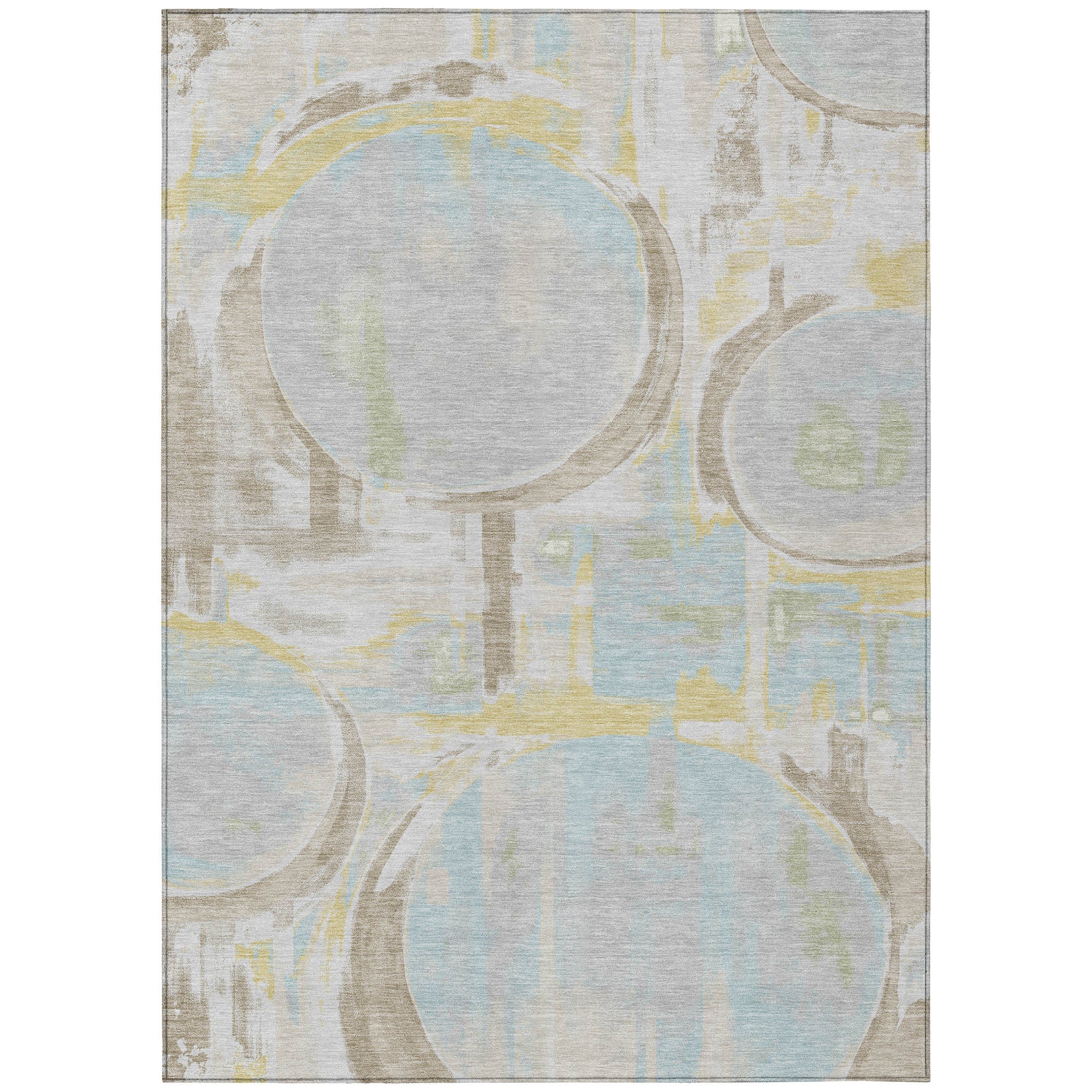 9' X 12' Silver And Gray Abstract Washable Indoor Outdoor Area Rug Homeroots Outdoor