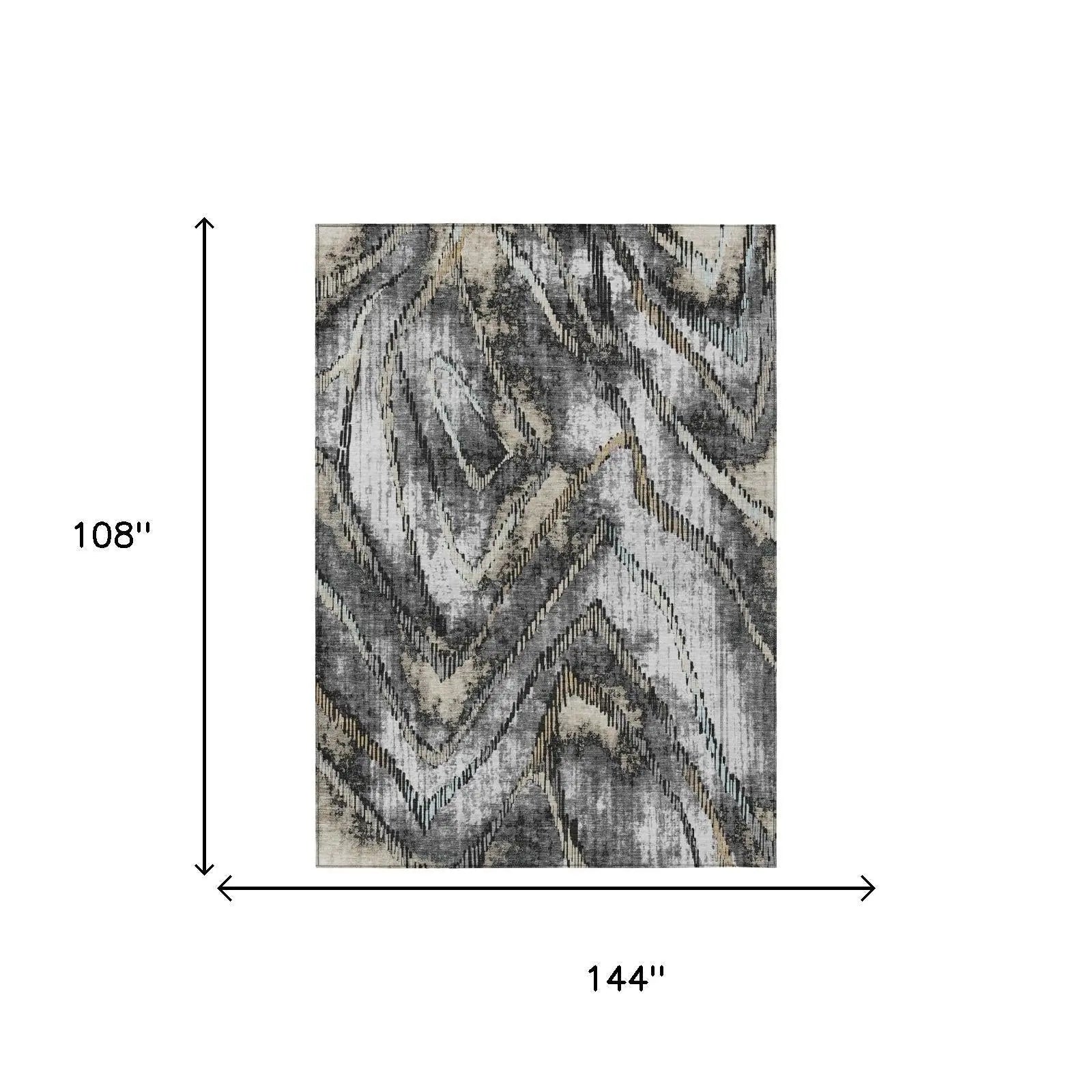 9' X 12' Silver And Gray Abstract Washable Indoor Outdoor Area Rug Homeroots Outdoor