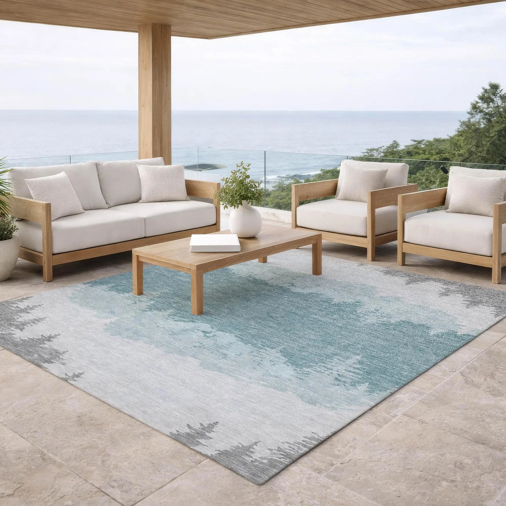 9' X 12' Silver And Gray Floral Washable Indoor Outdoor Area Rug Homeroots Outdoor