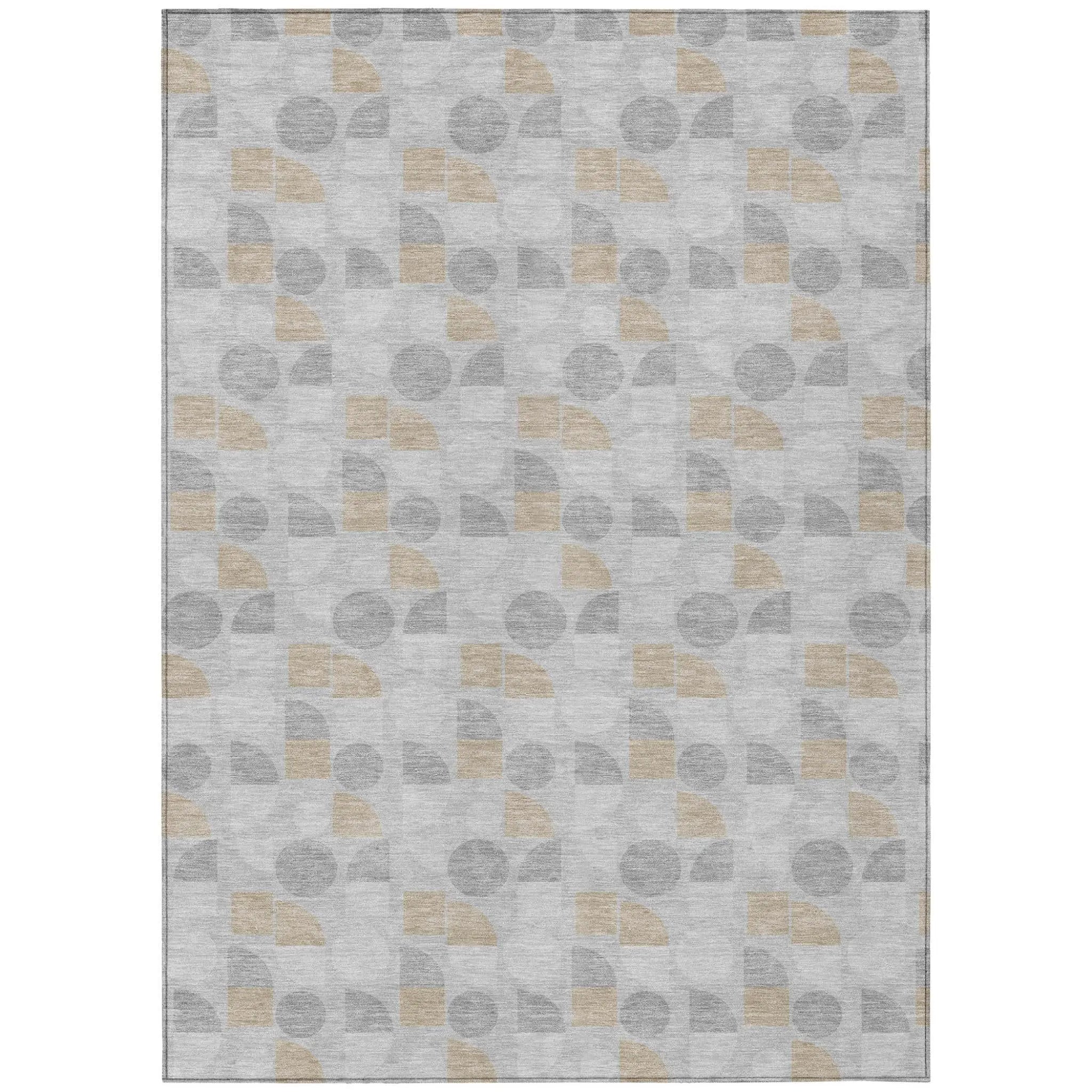 9' X 12' Silver And Gray Geometric Washable Indoor Outdoor Area Rug Homeroots Outdoor