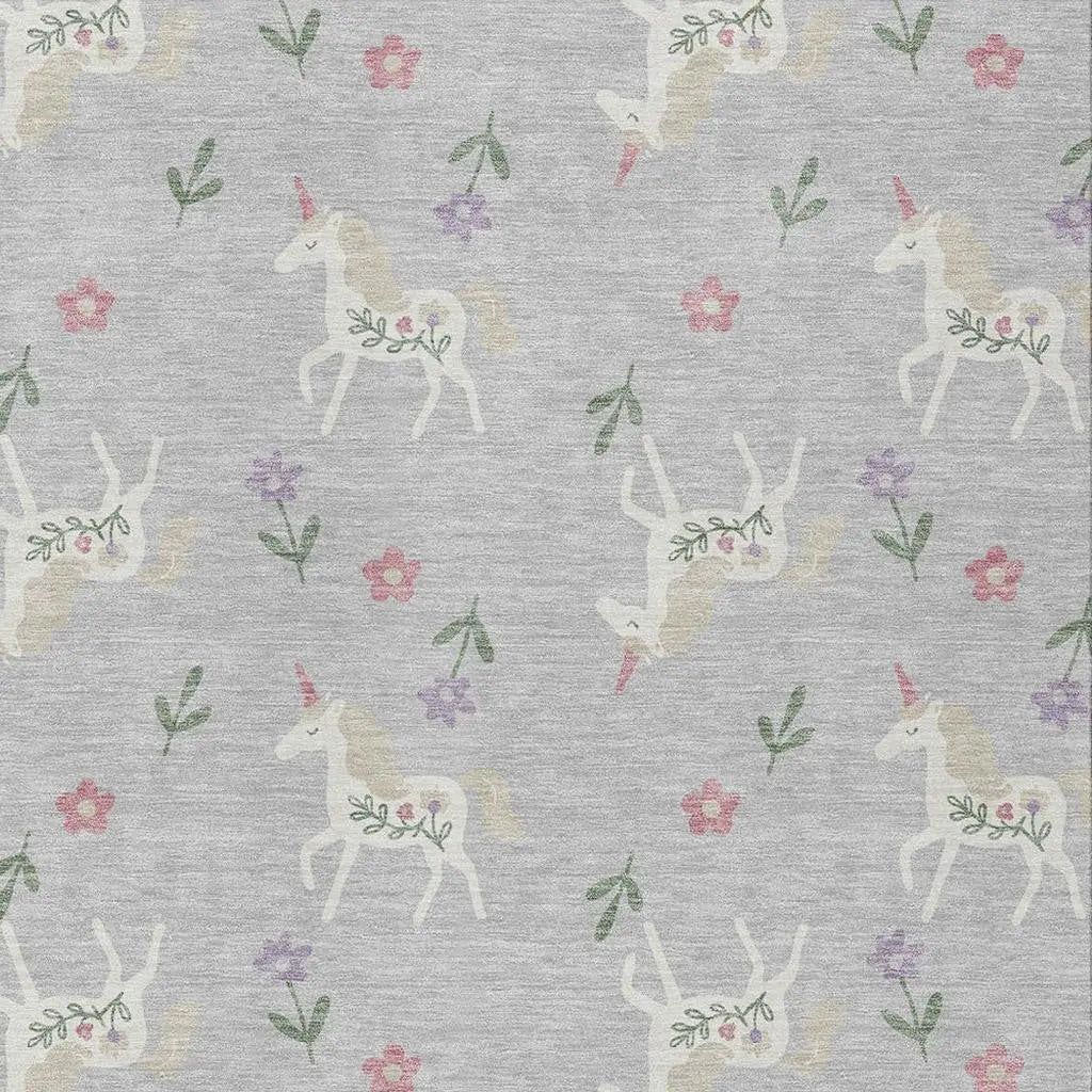 9' X 12' Silver And Ivory Floral Washable Indoor Outdoor Area Rug Homeroots Outdoor