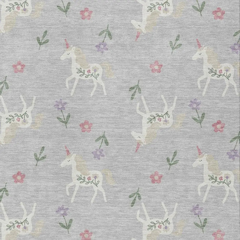 9' X 12' Silver And Ivory Floral Washable Indoor Outdoor Area Rug Homeroots Outdoor