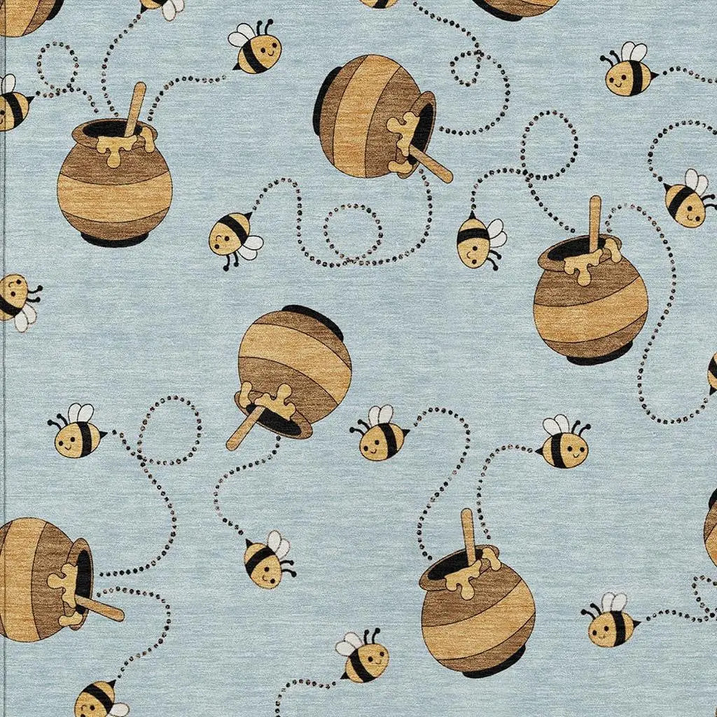 9' X 12' Sky Blue And Beige Geometric Washable Indoor Outdoor Area Rug Homeroots Outdoor