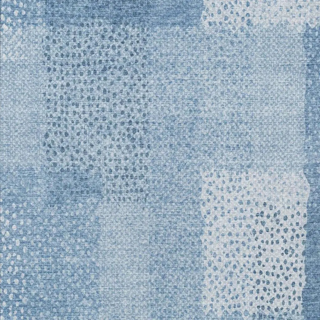 9' X 12' Sky Blue And Blue Abstract Washable Indoor Outdoor Area Rug Homeroots Outdoor
