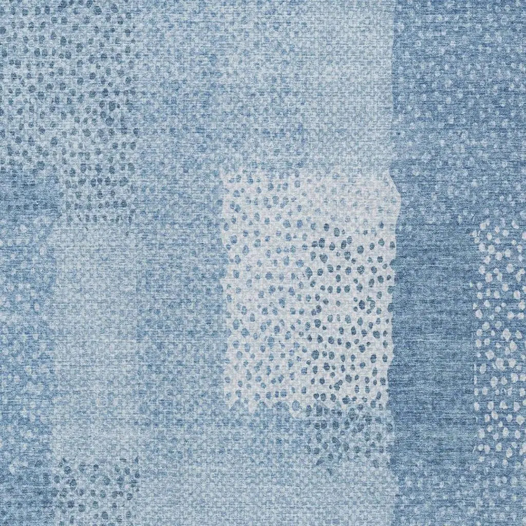 9' X 12' Sky Blue And Blue Abstract Washable Indoor Outdoor Area Rug Homeroots Outdoor
