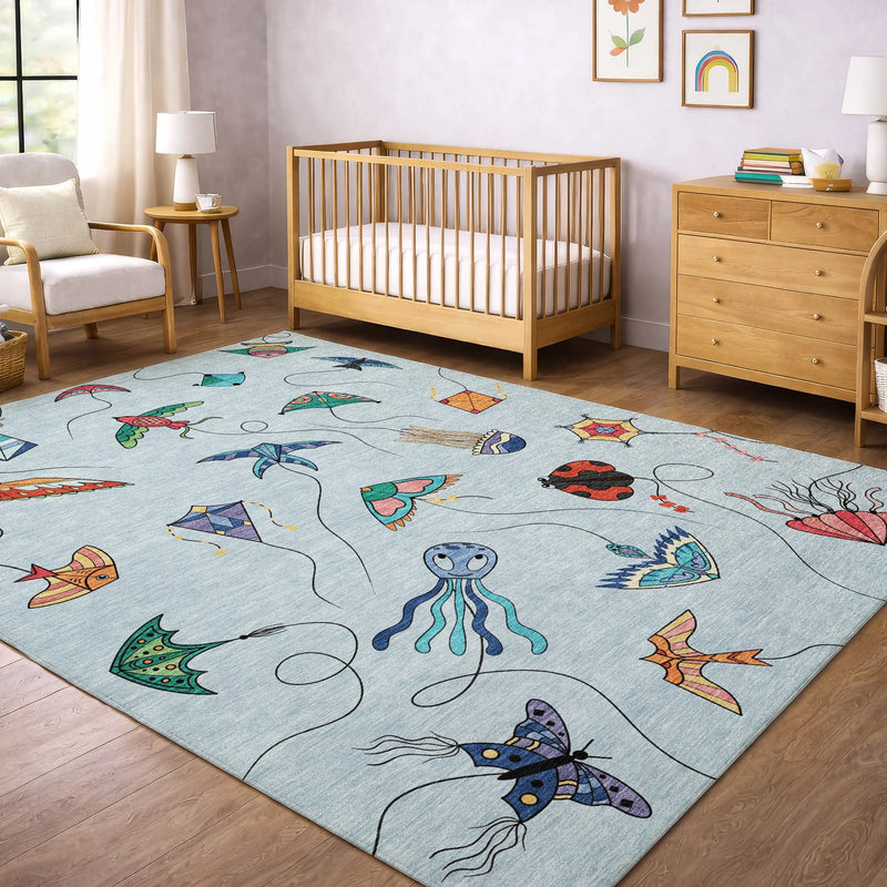 9' X 12' Sky Blue And Gold Geometric Washable Indoor Outdoor Area Rug Homeroots Outdoor