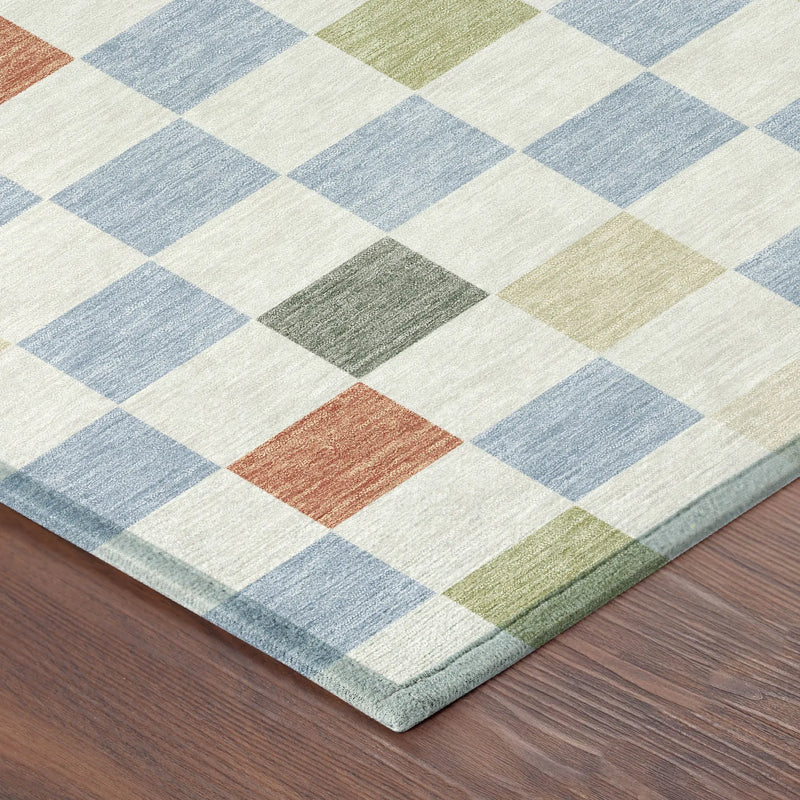 9' X 12' Sky Blue And Gray Geometric Washable Indoor Outdoor Area Rug Homeroots Outdoor