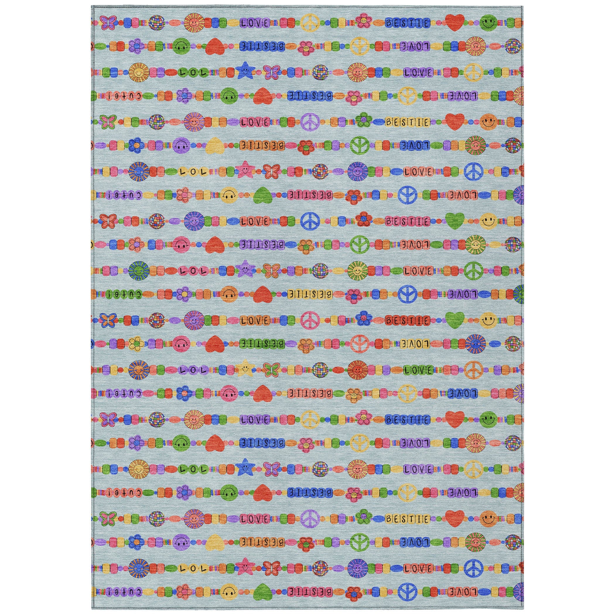 9' X 12' Sky Blue And Ivory Geometric Washable Indoor Outdoor Area Rug Homeroots Outdoor