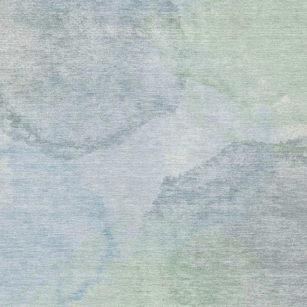 9' X 12' Sky Blue And Mint Green Abstract Washable Indoor Outdoor Area Rug Homeroots Outdoor