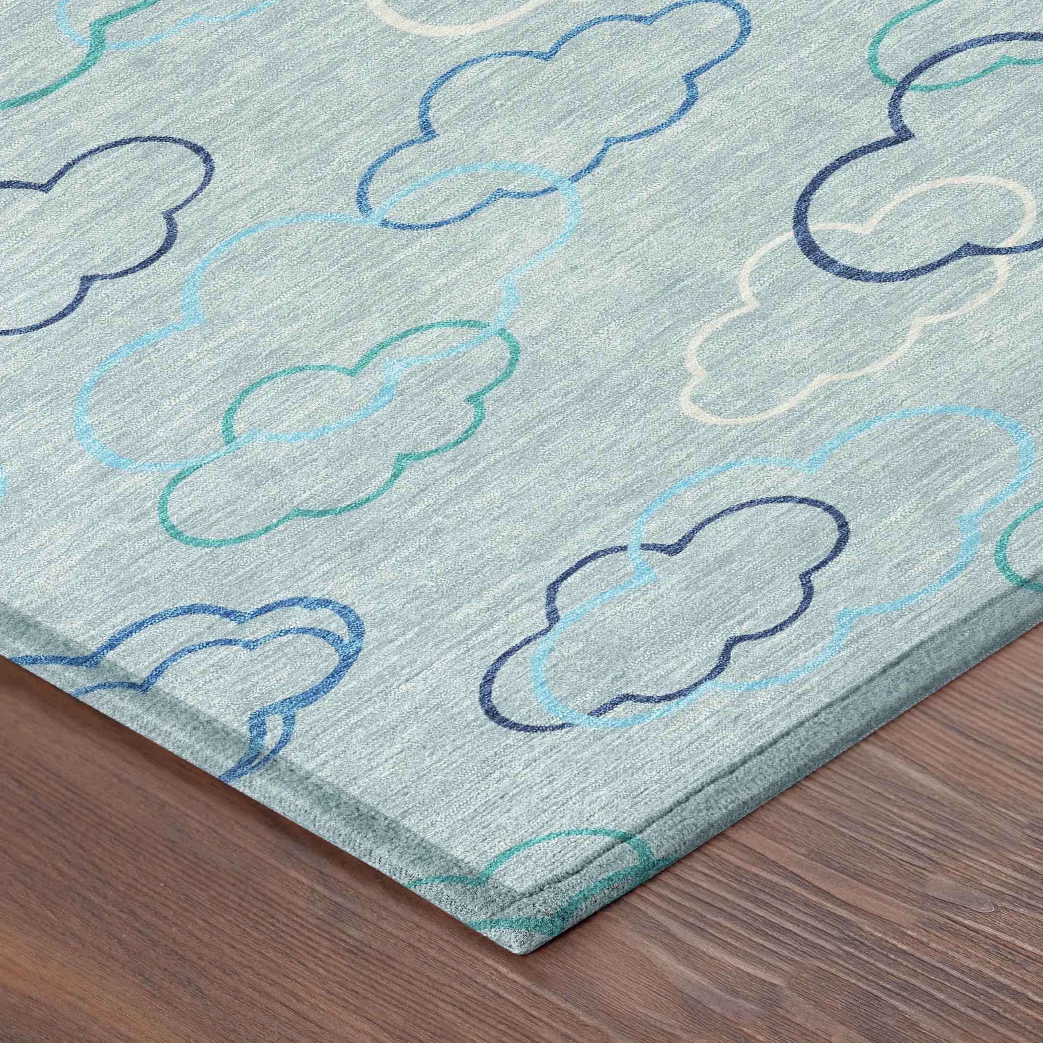 9' X 12' Sky Blue And Navy Blue Abstract Washable Indoor Outdoor Area Rug Homeroots Outdoor