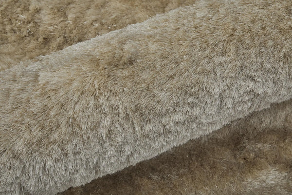 9' X 12' Tan And Taupe Shag Hand Tufted Area Rug Homeroots Home Decor
