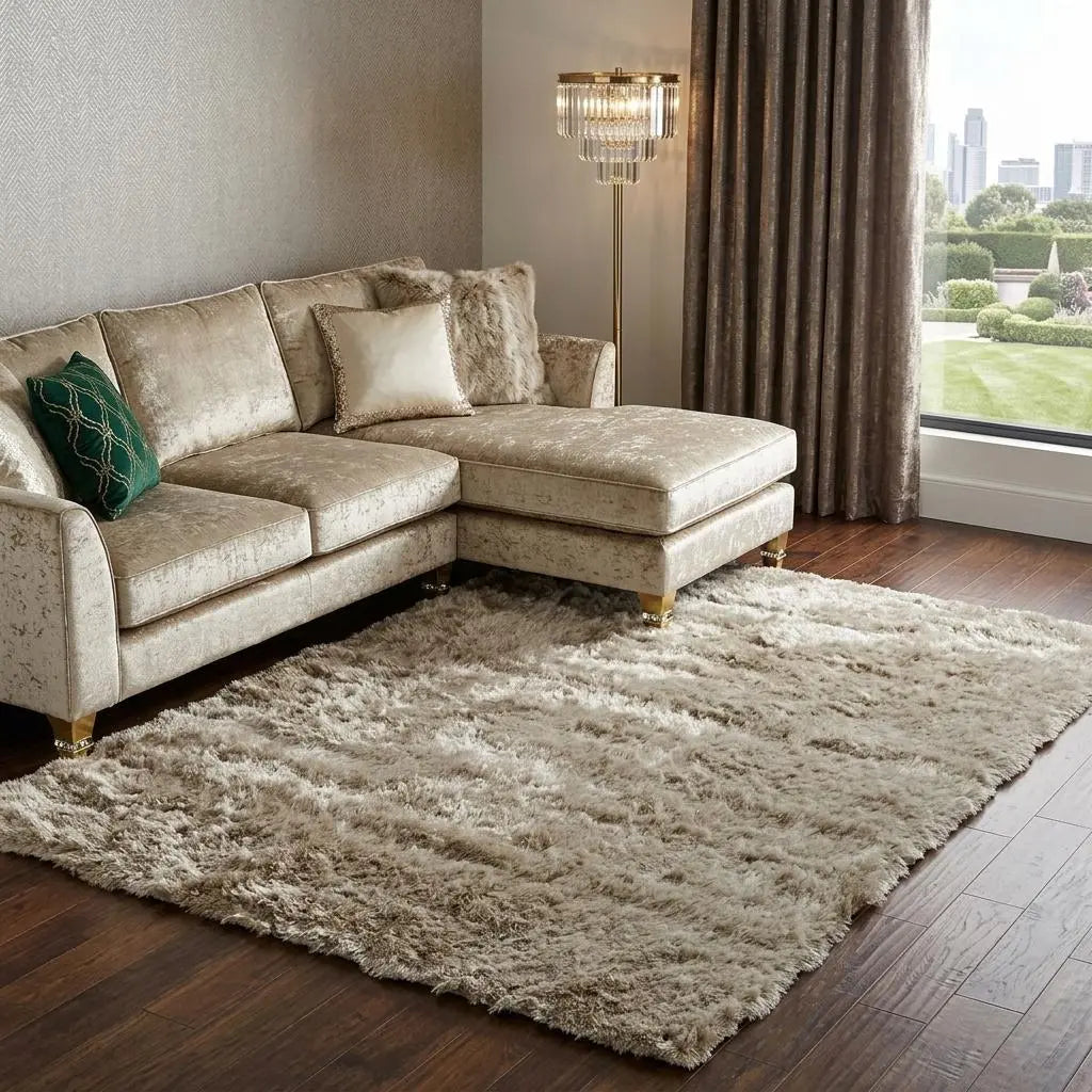 9' X 12' Tan And Taupe Shag Hand Tufted Area Rug Homeroots Home Decor